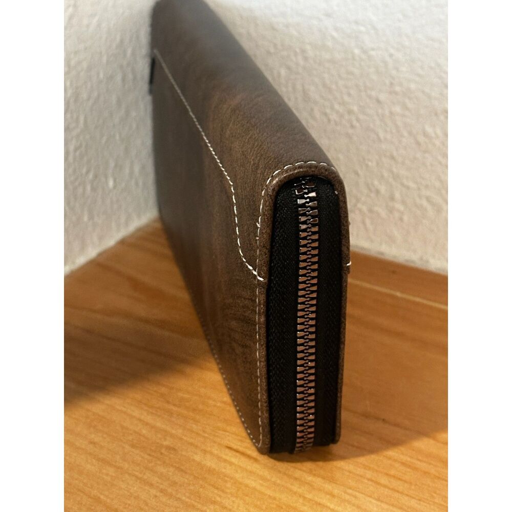 Dark Brown Dachshund-Themed Zip-Around Wallet NWT - Picture 3 of 5